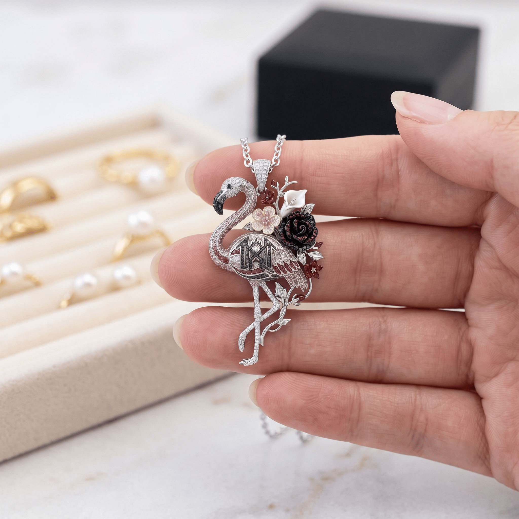 SLTK Solid Gold Chain with Diamond Pendant HTTT