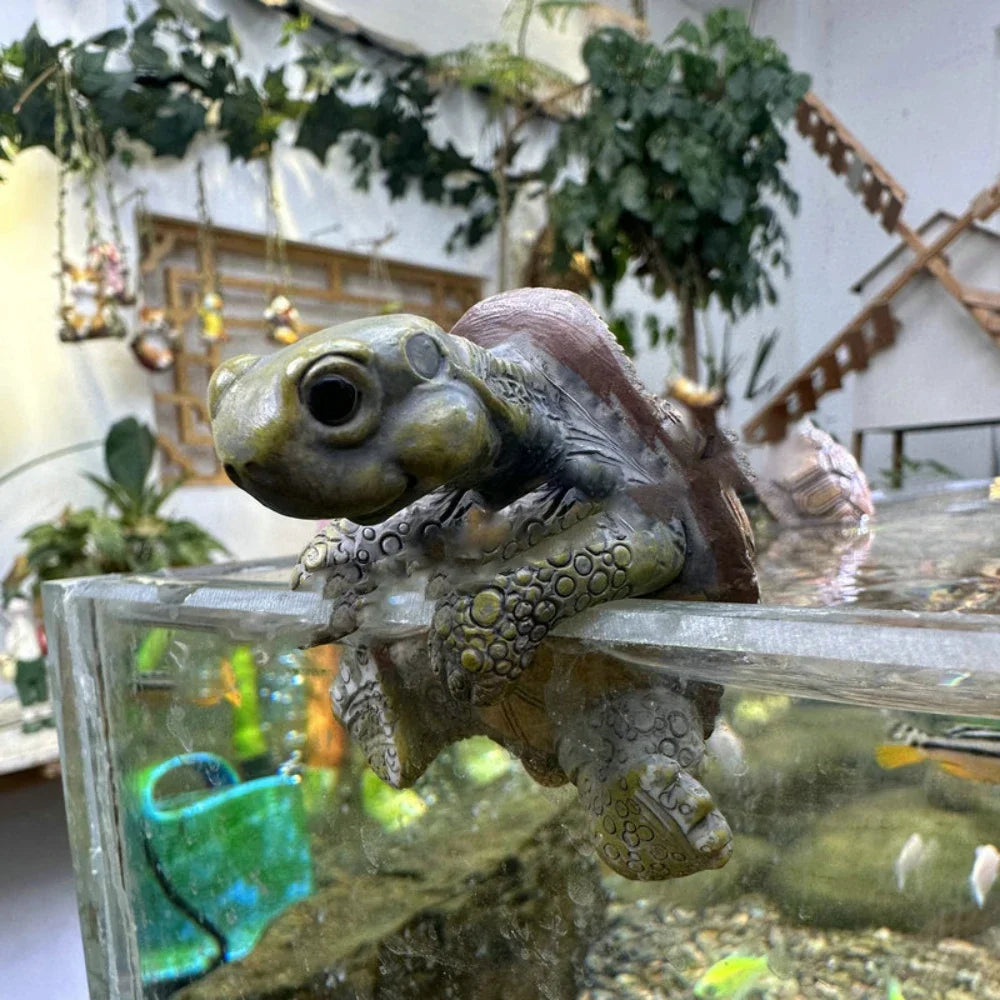 Fish Tank Hanging Turtle Ornaments 3D Resin Simulated Turtle Landscaping Aquarium Decorations