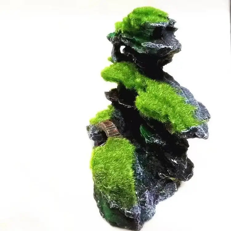 Reptile Basking Platform Small Climbing Fish Accessories Landscaping Escape House Simulation Aquariums Flocking Decoration With