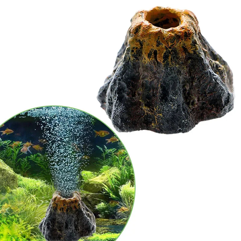 Aquarium Volcano Shape Air Bubble Stone Oxygen Pump Decoration Bubble Stone Tank Plate Air Pump Aquarium Fish Tank Decoration