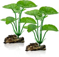 2-Pack Aquarium Decor Fish Tank Decorations 6-inch Betta Leaf Hammock, Artificial Silk Plants for Goldfish and Reptiles