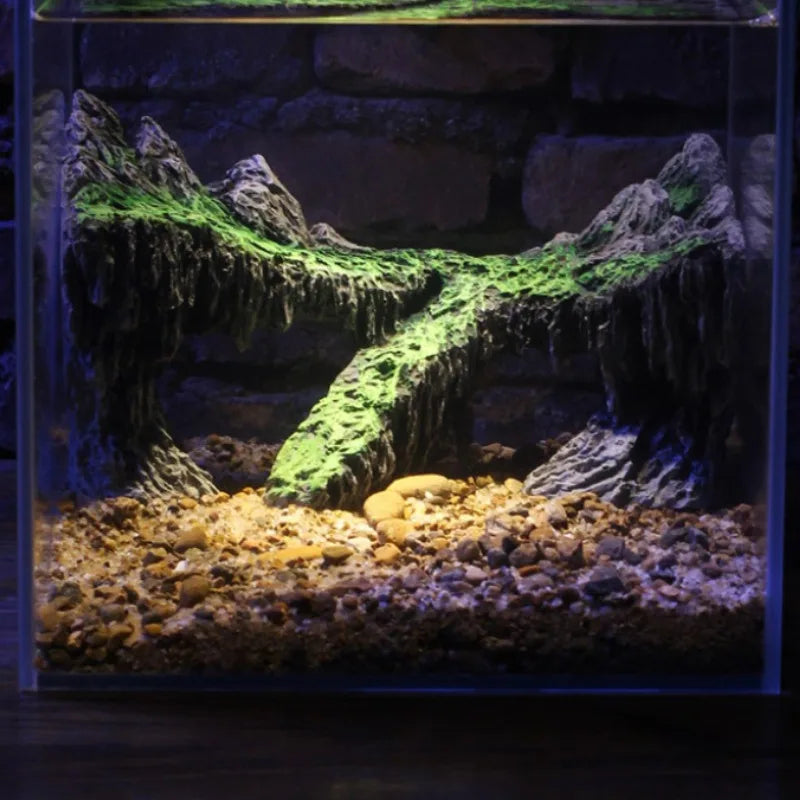 Sky Castle Style Aquarium Ornament Rock Mountain Canyon Scenery Decor Simulation Moss Stone Aquatic Plant Layout Safe Non-Toxic