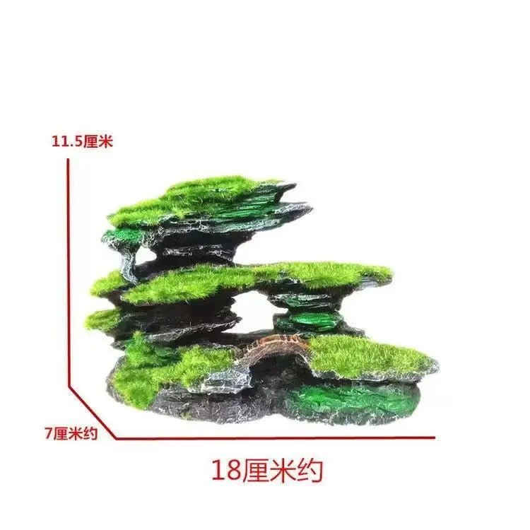 Reptile Basking Platform Small Climbing Fish Accessories Landscaping Escape House Simulation Aquariums Flocking Decoration With