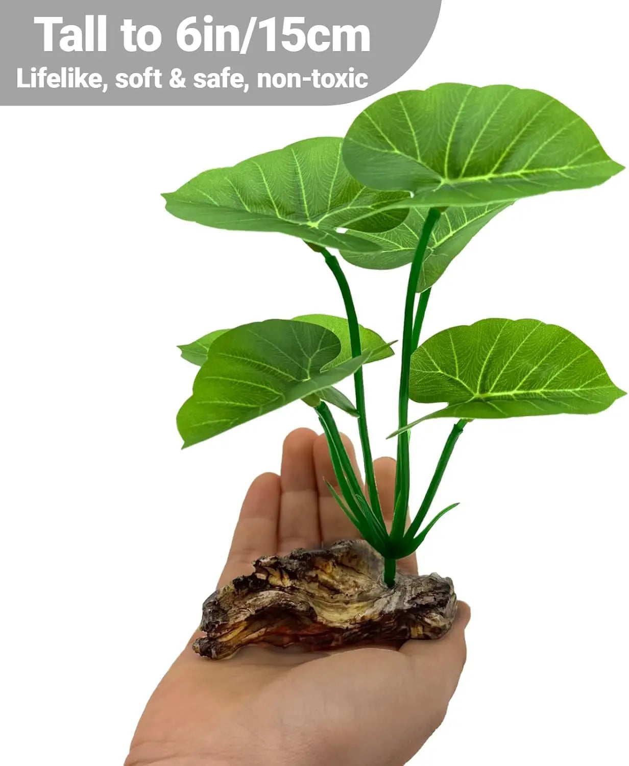 2-Pack Aquarium Decor Fish Tank Decorations 6-inch Betta Leaf Hammock, Artificial Silk Plants for Goldfish and Reptiles